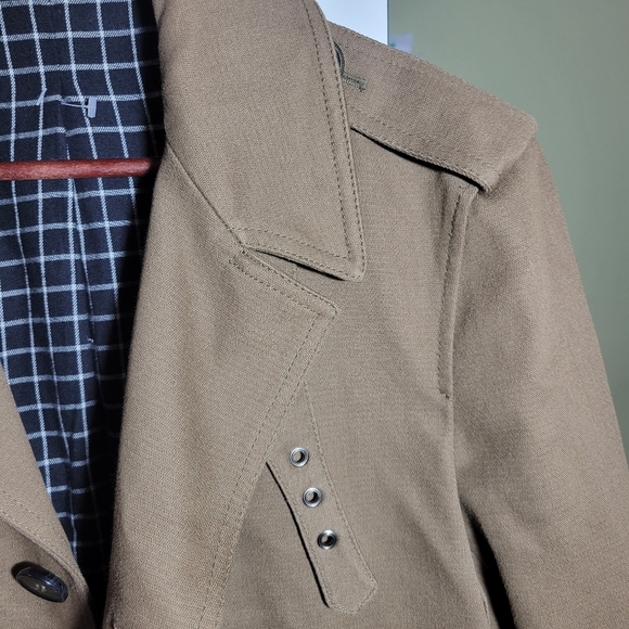 The Kooples mens blazer single breast jacket coat suede trim military 48 medium - Picture 2 of 11